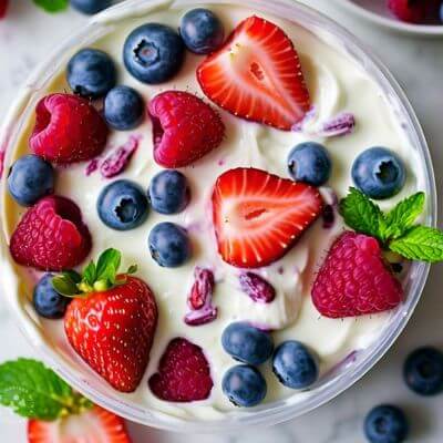 Greek Yogurt with Berries Healthy Office Snacks