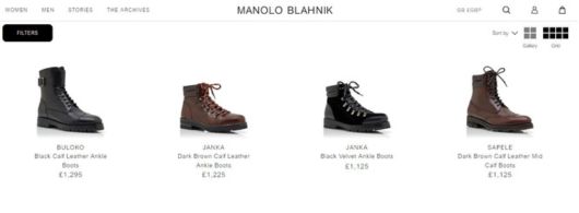 Manolo Blahnik luxury brand is expensive for shoes