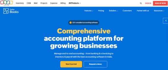 Zoho accounting platform for growing business