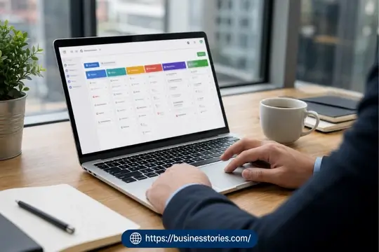 A Professional using Streak CRM sales pipeline on the laptop for sales lead management and customer relationship tracking