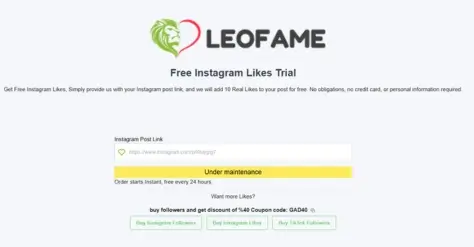 Leofame free instagram likes without login