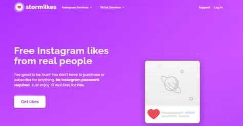 Stormlikes.com free instagram likes without signup