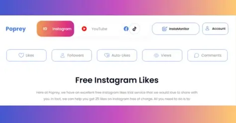 Poprey 25 free instagram likes