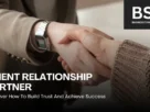 Client relationship partner handshake image showing trust building, business partnership, and professional success strategy in client management.