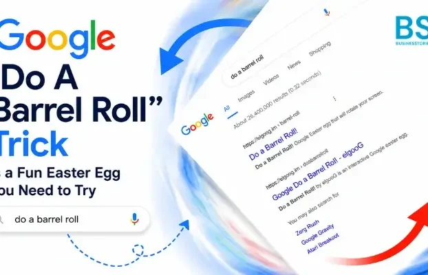 Google Do a Barrel Roll Easter egg trick with rotating search results animation