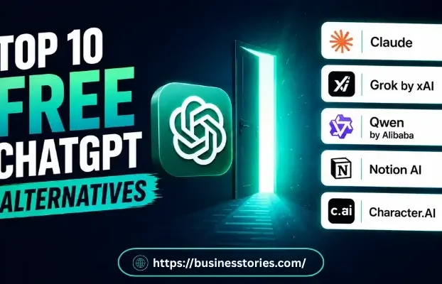 Top 10 Free ChatGPT Alternatives featuring Claude, Grok by xAI, Qwen, Notion AI, and Character.AI