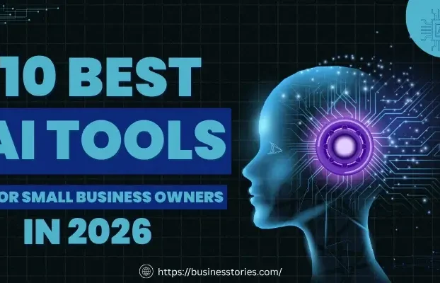 10 best AI tools for small business owners in 2026 featuring artificial intelligence technology for automation, productivity, marketing, customer support, and business growth.