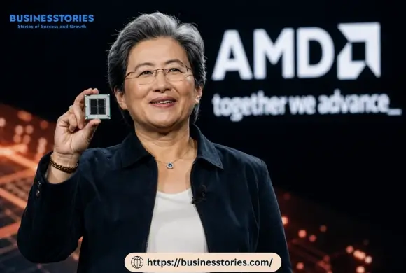 Lisa Su presenting AMD's long-term turnaround strategy and growth in AI computing and high-performance processors.