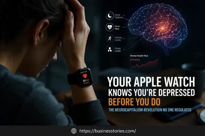 Apple Watch and mental health data representing the Neurocapitalism Revolution