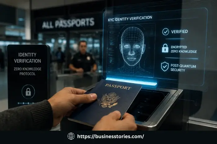 Post-Quantum ZK-KYC protecting passport data during digital identity verification.