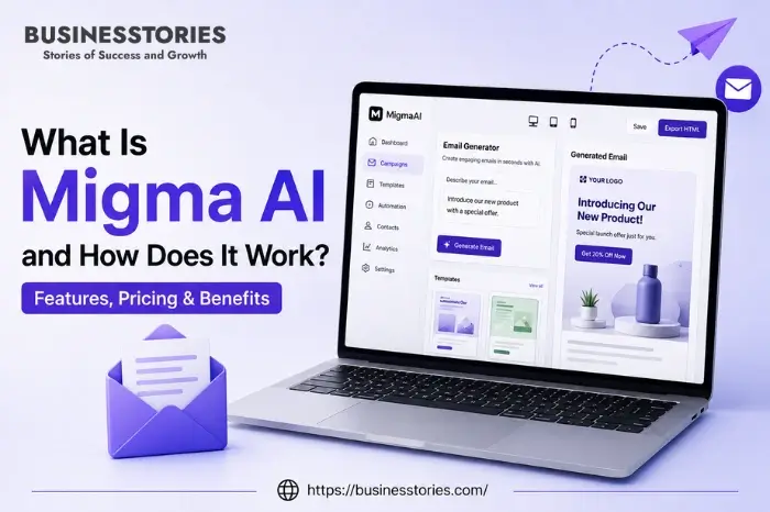 Migma AI email generator and email templates dashboard