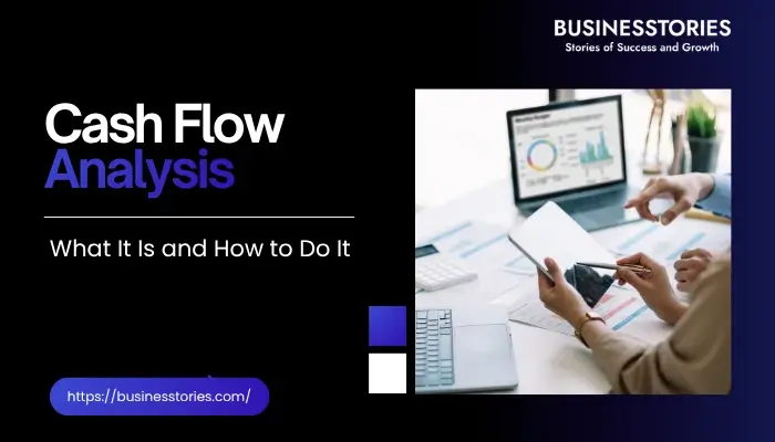 Cash flow analysis showing financial data, business charts, and cash flow documents