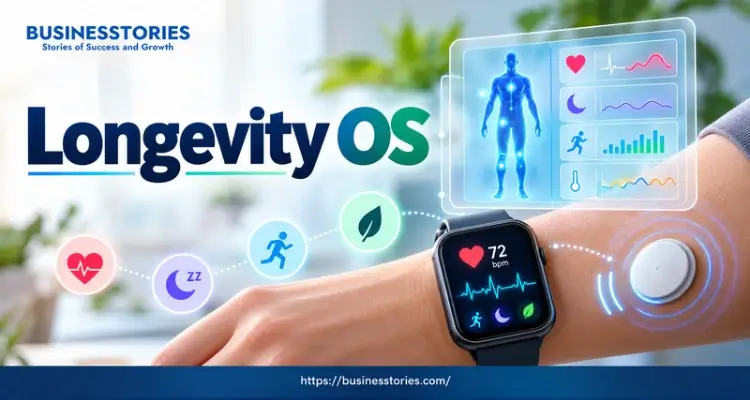 Longevity OS using always-on biosensors to track health data