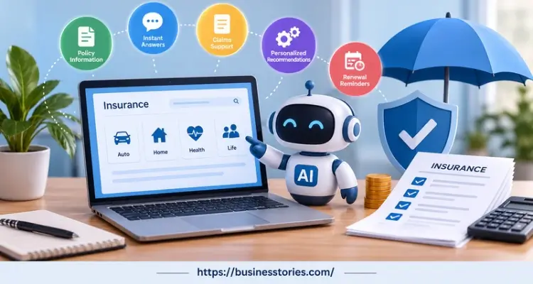 AI insurance assistant tools helping users manage policies, claims, and insurance recommendations.