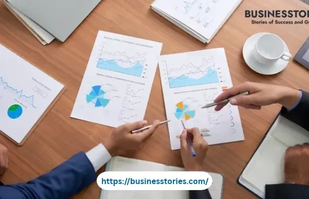 Business professionals reviewing sales charts and graphs to develop effective sales strategies.