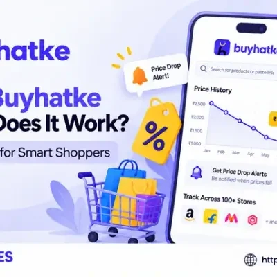 Buyhatke app showing price history, price drop alerts, and product price comparisons