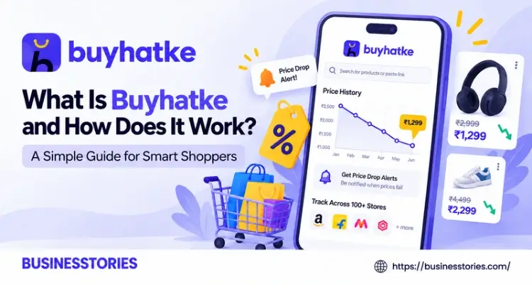 Buyhatke app showing price history, price drop alerts, and product price comparisons