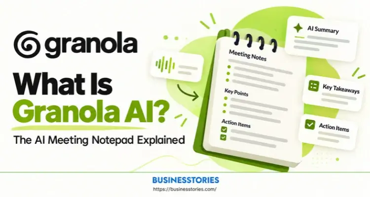 Granola AI meeting notepad showing meeting notes, AI summaries, key takeaways, and action items