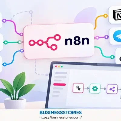 n8n workflow automation tool connecting apps and automating tasks through visual workflows.